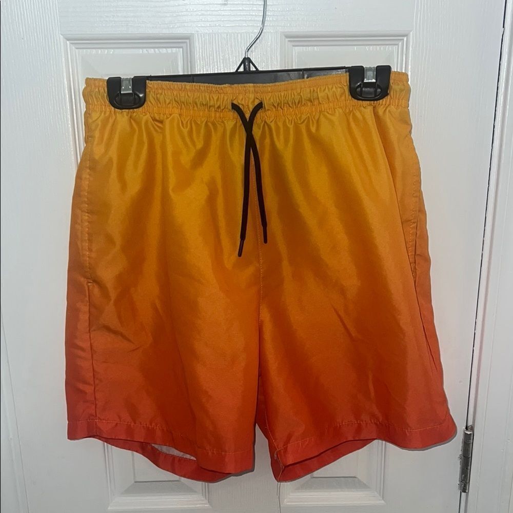 Vibrant Orange Ombre Shorts